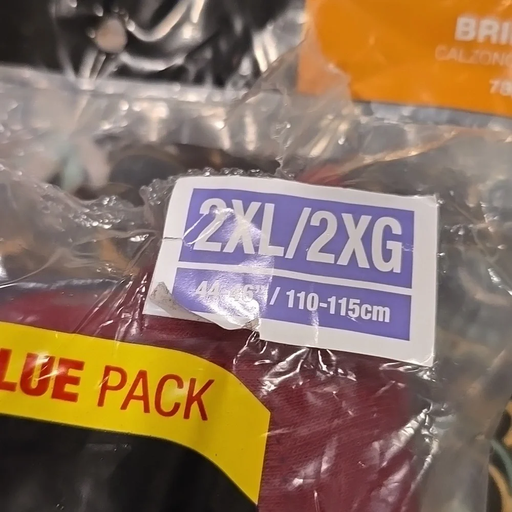 ❤️5/$25 New Hanes 2XL Briefs - Red and Black 3 Pack